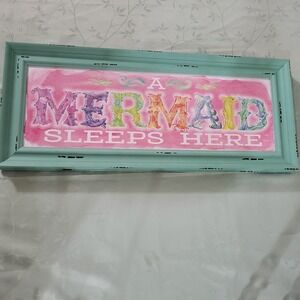 A Mermaid Sleeps Here Bedroom Decor Sign Wall Art Home Decor